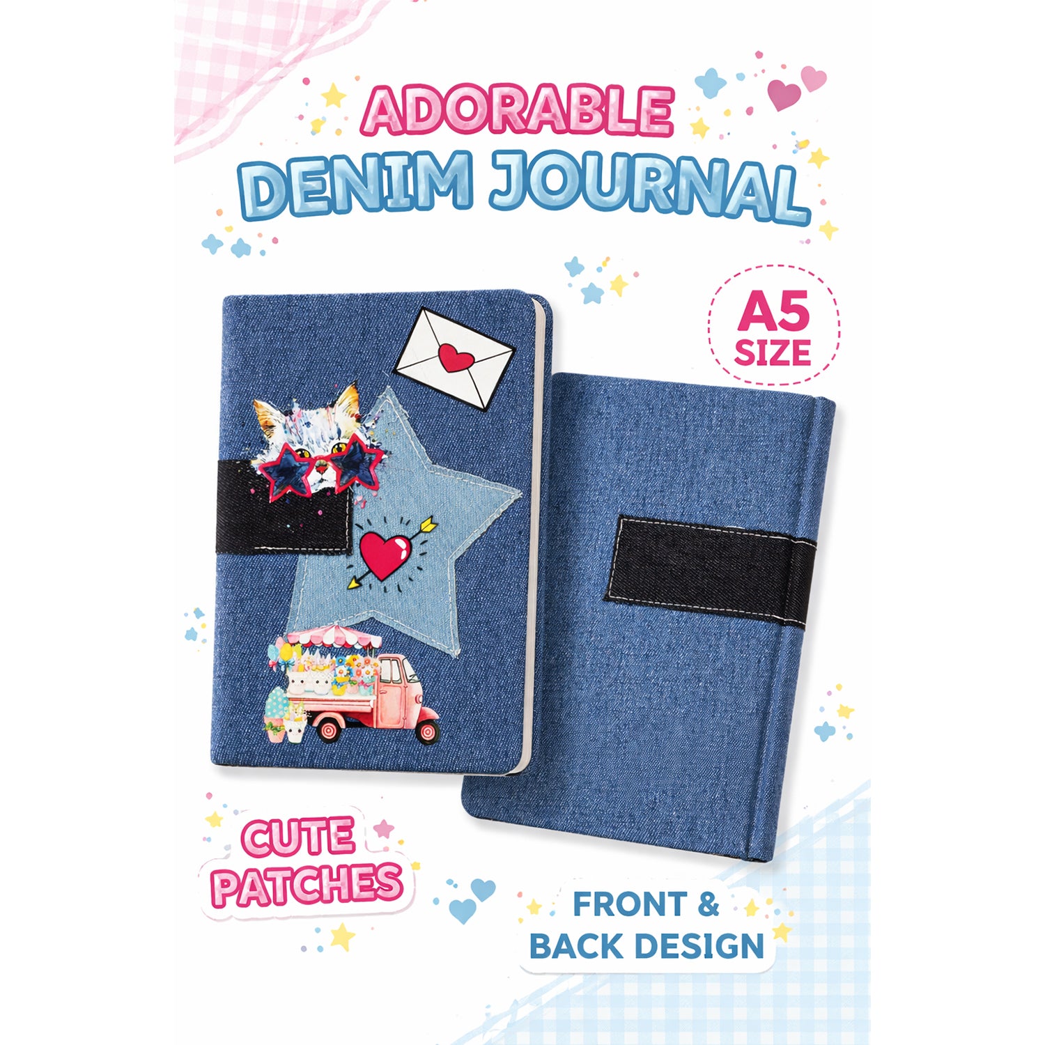 Denim Notebook Diary Hard Bound, 156 Ruled Pages 70 GSM Bleed Free Paper, A5 Daily Planner Journal for Writing, Personal Organizer for Home Office School & Travel