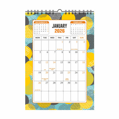 Dated 2026 Wall Calendar Perfect Large Modern Calendar Planning for Easy Organizing 12 x17 inch 12 Sheet