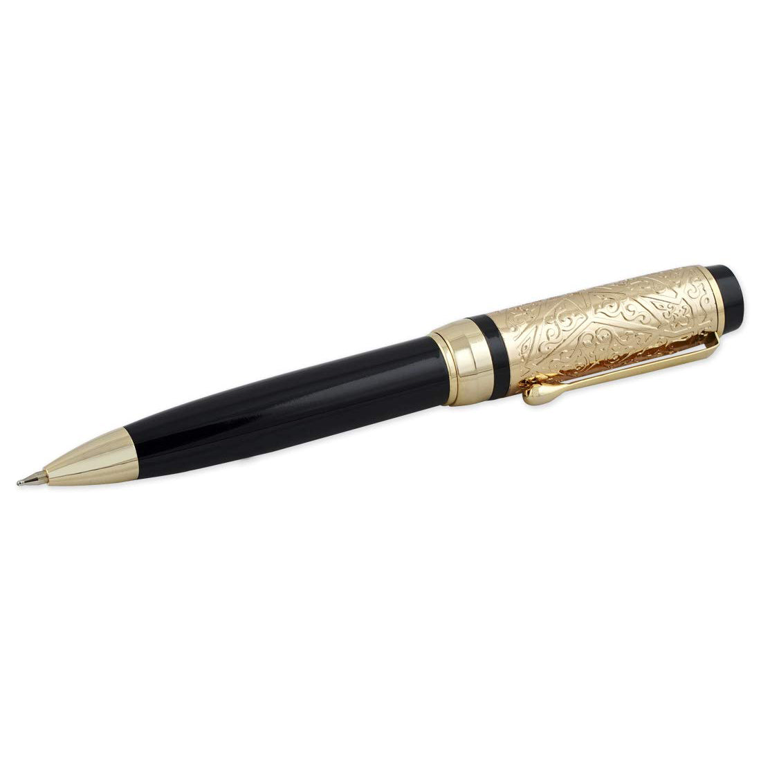 Paperlla Executive Black and Gold  Roller Ball Point Pen with Blue Ink