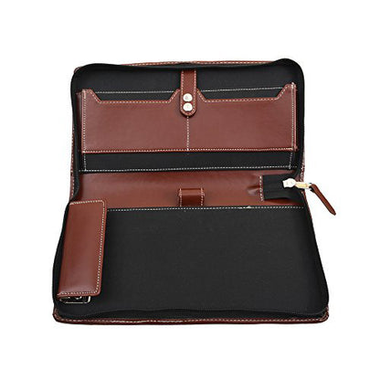 Paperlla Brown Expandable Multiple Chequebook Holder | Document Holder