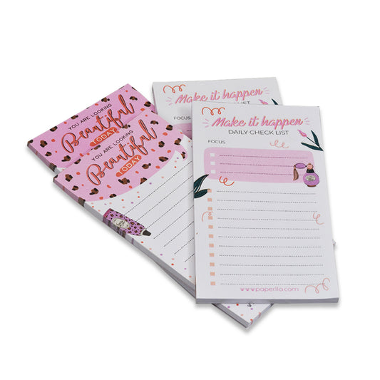 Paperlla Daily to Do List Notepad | Funny Tear Off pad | Memo pad Set of 4