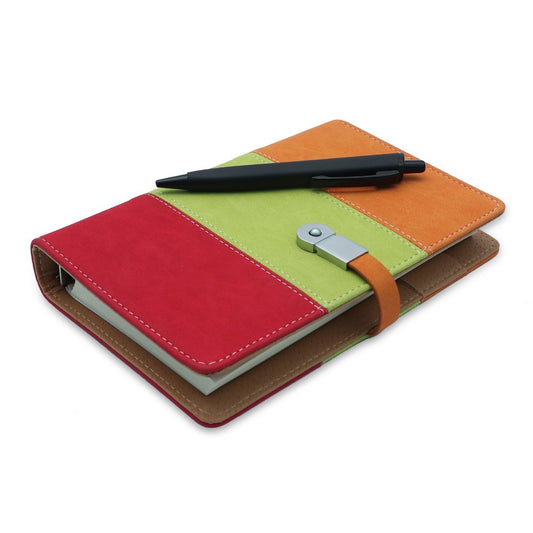 Tri Color Pocket undated Planner/Diary with Pen.