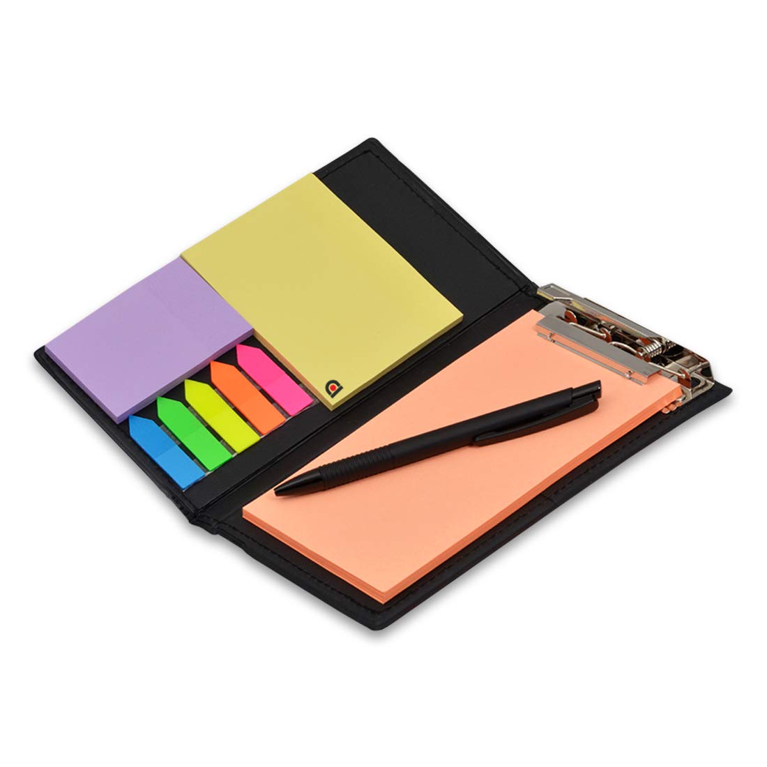 Buy Notepad Memo Holder Desk Organizer with Colorful Sticky Notes Gift Set with Pen