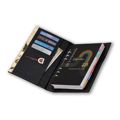 Buy Black Elegant Faux Leather Diary Organizer 2023, Leather Passport Wallet Online