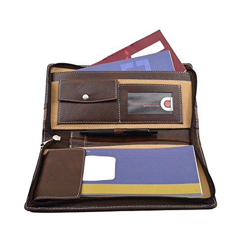 Leatherite Cheque Book Holder Document Folder Brown for Men & Women