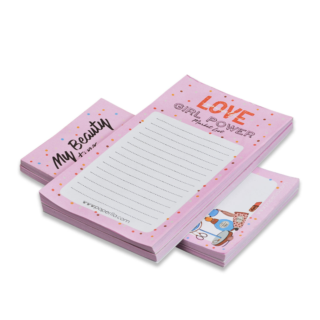 Daily to Do List Notepad, Love and My Beauty Tear-Off Pad, Memo Pad for Shopping Lists, Reminders and Appointments Set of 4
