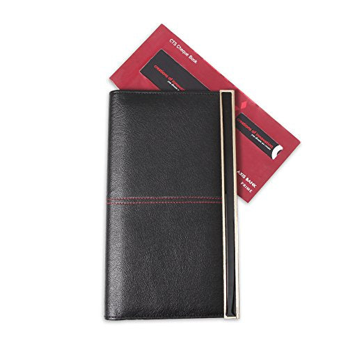 Multiple Cheque Book Holder / Leatherite Folder (Unique Black)