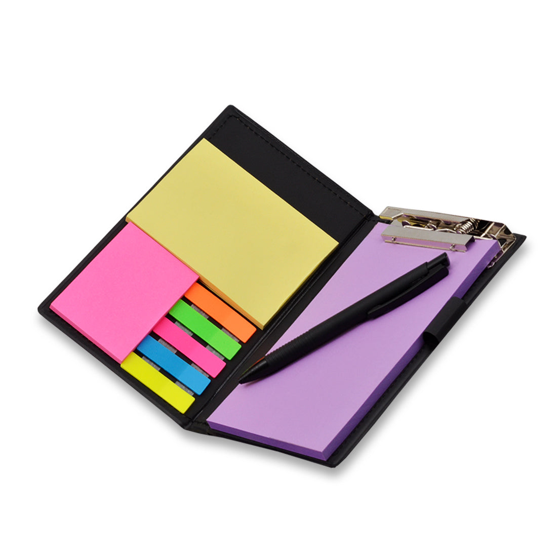 Notepad Memo Holder with Colorful Sticky Notes Set