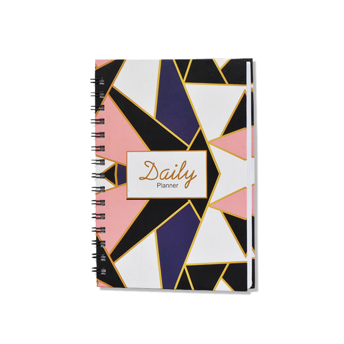 Student Planner – Academic Planner with Abstract Design, Notes, Meals, to Do List and Hard Cover with Strong Black Double Spiral Binding